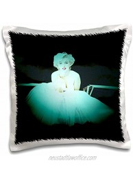 3dRose Marilyn Monroe Legendary Screen Actress and Model Blue Pillow Case 16" x 16"