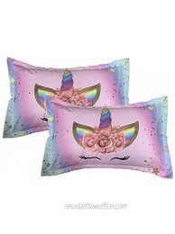 ADASMILE A & S Kids Unicorn Pillow Cases 2 Pieces with Rainbow Envelope Pillow Cover Decorative Girls Gift for Bedroom Unique Pillow Slip,20"x30"