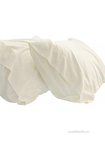 Bedsure Bamboo Pillow Cases for Kids Standard Size Set of 2 Cream Cooling Pillowcases 2 Pack with Envelope Closure Cool and Breathable Pillow Case 20x26 inches