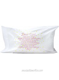 Dicksons Glow-in-The-Dark Decorative Pillow Case Dear God Pink