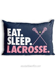 Eat Sleep Lacrosse Pillowcase | Girls Lacrosse Pillows by ChalkTalk Sports | Navy