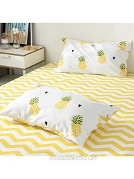 EnjoyBridal Pineapple Pattern Pillowcases 2 Piece Anti-Wrinkle Fade Resistant Pillowslip for Kids Boys Girls Premium Cotton Lightweight Pillow Covers for All Seasons No Pillow 20"×26" Yellow