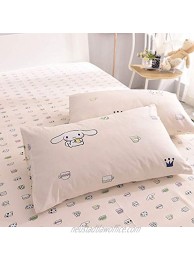 HIGHBUY 100% Cotton Cinnamoroll Print Pillowcases Set 2pcs 20''×26'' Kids Queen Decorative Pillow Cover,Set of 2,Standard,Envelope Closure Standard Pillowcase Cinnamoroll