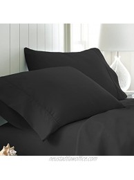 ienjoy Home Collection Premium Ultra Soft Pillowcase Set Standard Black