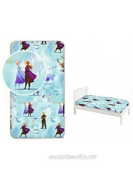 Disney Frozen II Single Fitted Sheet 90 x 200 cm 100% Cotton Kids Bed Sheet Official Licensed